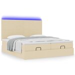 VidaXL Cadre de lit ottoman avec matelas crème 180x200 cm tissu