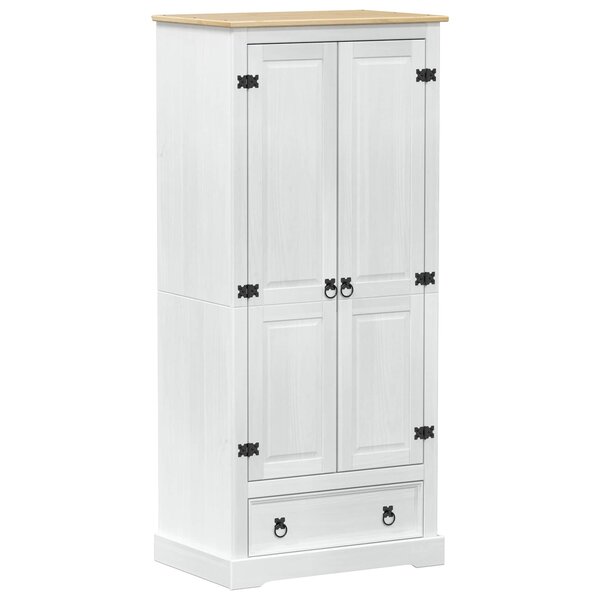 vidaXL Armoires avec tiroir Blanc 76 x 50 x 170 cm Pin massif