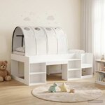 vidaXL Cadre de lit avec tunnel 3 Pièces Blanc Bois d’ingénierie
