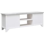 vidaXL Meuble TV Blanc et gris 108x30x40 cm Bois de Paulownia solide
