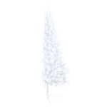 vidaXL Demi-arbre de Noël artificiel pré-éclairé et boules blanc 150cm