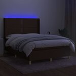 vidaXL Sommier à lattes de lit matelas et LED Marron foncé 140x200 cm