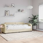 vidaXL Lit de jour avec matelas crème 80x200 cm tissu