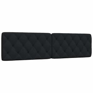 vidaXL Coussin de tête de lit noir 200 cm tissu