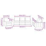 vidaXL Ensemble de canapés 3 Pièces avec coussins Gris Similicuir