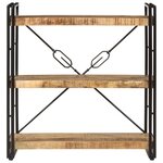 vidaXL Bibliothèque 3 niveaux 77x30x80 cm bois massif manguier et fer