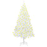 vidaXL Arbre de Noël artificiel pré-éclairé et branches épaisses blanc