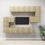 vidaXL Ensemble de meubles TV 10 Pièces Chêne sonoma Bois d'ingénierie