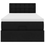 VidaXL Cadre de lit ottoman avec matelas noir 90x190 cm similicuir
