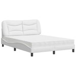 vidaXL Lit avec matelas blanc 120x200 cm similicuir