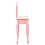 vidaXL Coiffeuse et tabouret Rose 65x36x128 cm Bois de paulownia MDF