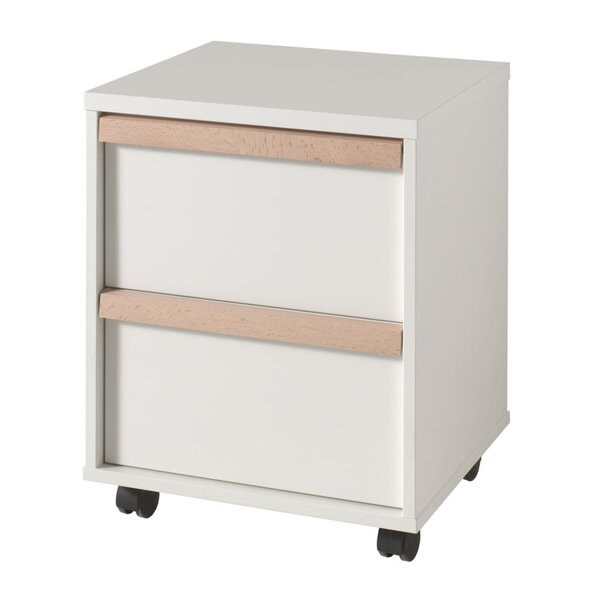 Vipack Armoire mobile 2 tiroirs London Bois Blanc