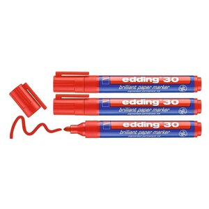 Marqueur Papier Encre Brillante 30 Rouge Pointe Ronde 1 5-3 mm x 3 EDDING