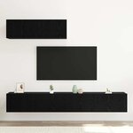 vidaXL Ensemble de meuble TV 3 Pièces Chêne noir 200 x 30 x 30 cm