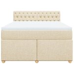 vidaXL Sommier à lattes de lit avec matelas Crème 140x190 cm Tissu