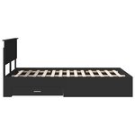 vidaXL Cadre de lit avec tiroir Noir 135 x 190 cm Bois d'ingénierie