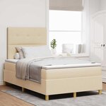 vidaXL Lit à ressorts avec matelas Crème 120 x 200 cm tissu