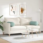 vidaXL Coussins d'accent 2 Pièces Vert Mer Ø 25 x 70 cm