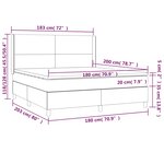 vidaXL Sommier à lattes de lit avec matelas Noir 180x200 cm Velours