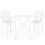 vidaXL Ensemble de bistro 3 Pièces Aluminium coulé Blanc