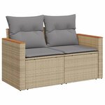 vidaXL Salon de jardin et coussins 13 Pièces mélange beige résine tressée