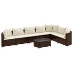 vidaXL Salon de jardin 8 Pièces avec coussins marron résine tressée