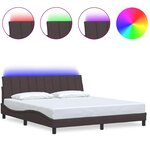vidaXL Cadre de lit sans matelas marron foncé 180x200 cm tissu