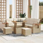 vidaXL Ensemble de canapé de jardin 8 Pièces Beige Poly rotin