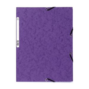 EXACOMPTA - Chemise a élastique - 3 rabats - 24 x 32 - Carte lustrée 390G - Violine