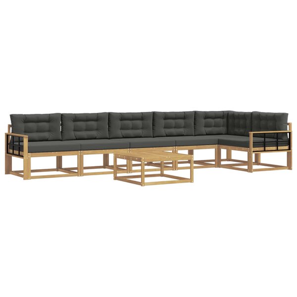 vidaXL Ensemble de canapés d'extérieur 7 Pièces Blanc et anthracite
