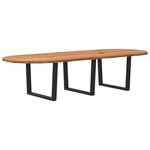vidaXL Table à manger marron clair bois de chêne massif ovale