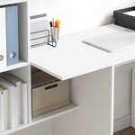 vidaXL Bureau Blanc 131 5 x 50 x 106 5 cm Bois d'ingénierie