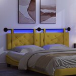 vidaXL Tête de lit suspendue Avec lumière LED Jaune Velours