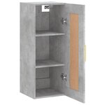 vidaXL Armoire murale gris béton 34 5x34x90 cm bois d'ingénierie