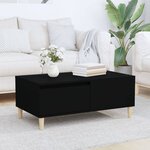 vidaXL Table basse Noir 90x50x36 5 cm Bois d'ingénierie