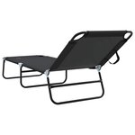 vidaXL Chaise longue pliante 2 Pièces Noir 56 x 189 x 87 cm tissu