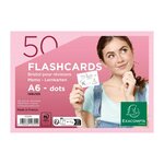 Paquet De 50 Flashcards Sous Film + Anneau - Bristol Dots Perforé - Format A6 - Rose - X 19 - Exacompta