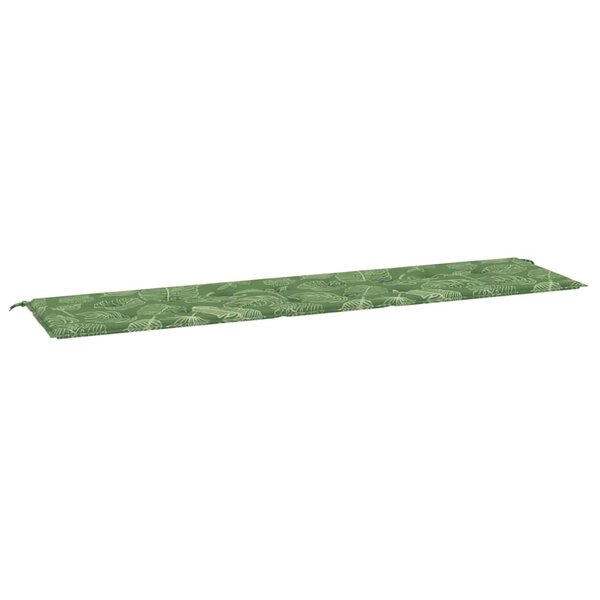 vidaXL Coussin de banc de jardin motif de feuilles 200x50x4 cm tissu