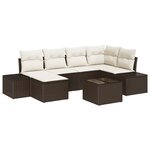 vidaXL Set de canapé de jardin 6 pièces avec coussins en rotin poly gris