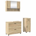 vidaXL Ensemble de mobilier de salle de bain 3 Pièces Chêne Sonoma