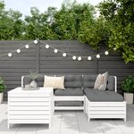 vidaXL Salon de jardin 5 Pièces blanc bois massif de pin