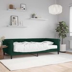 vidaXL Lit de jour avec matelas vert foncé 100x200 cm velours