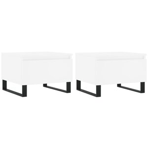 vidaXL Tables basses 2 Pièces blanc 50x46x35 cm bois d'ingénierie