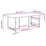 vidaXL Table de salle à manger 200 cm Bois de récupération massif