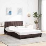 vidaXL Cadre de lit sans matelas Hanko marron foncé 120x200 cm tissu