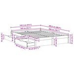vidaXL Cadre de lit Cire marron 140 x 200 cm Bois de Pin Massif