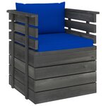 vidaXL Salon palette de jardin 7 Pièces avec coussins Bois de pin massif
