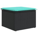 vidaXL Salon de jardin 10 Pièces avec coussins noir résine tressée