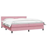 vidaXL Sommier à lattes de lit avec matelas rose 180x210 cm velours