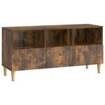 vidaXL Meuble TV 102 x 34 5 x 50 cm Chêne fumé Bois d'ingénierie